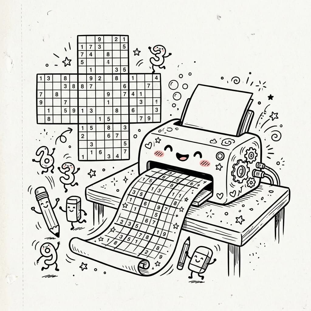 Samurai Sudoku zum Ausdrucken: Papier-Strategie für 5 Raster